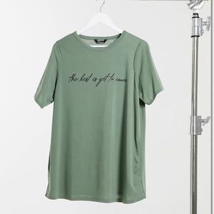 Yours the best is yet to come slogan t-shirt in khaki